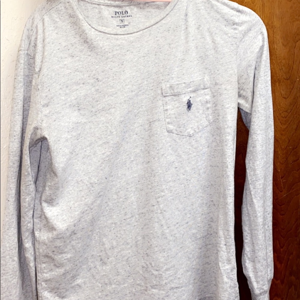 LONG SLEEVE GREY POLO SHIRT